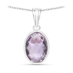 Lavendel-Amethyst-Silberhalskette