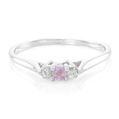 Pinkfarbener Ceylon-Saphir-Silberring