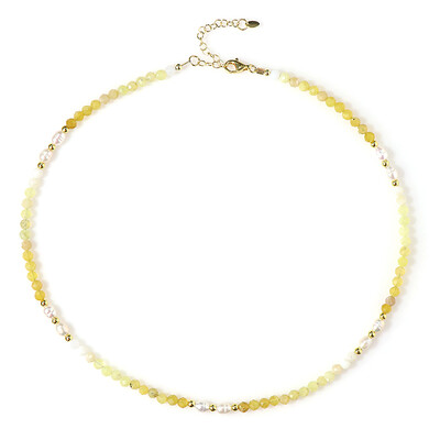Gelber Opal-Silberhalskette (Riya)