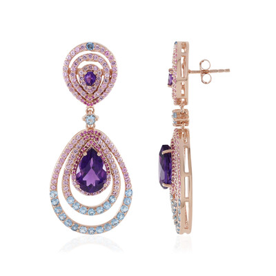 Sibirischer Amethyst-Silberohrringe