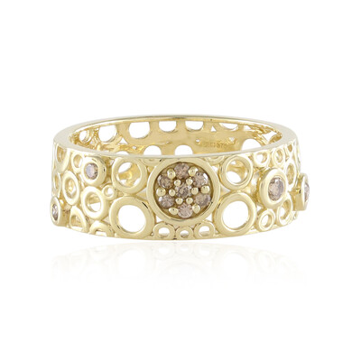 I2 Champagner-Diamant-Goldring (Ornaments by de Melo)