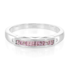 Pinkfarbener Ceylon-Saphir-Silberring