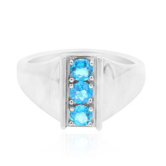 Goias-Neonblauer Apatit-Silberring