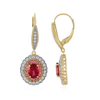 Pinkfarbener Turmalin-Goldohrringe (Adela Gold)