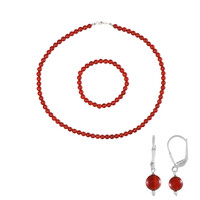 Roter Onyx-Silberset