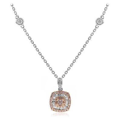 Pinkfarbener I1 Diamant-Goldhalskette (CIRARI)