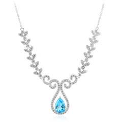 Schweizblauer Topas-Silbercollier