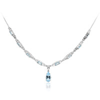 Himmelblauer Topas-Silbercollier