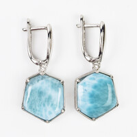 Larimar-Silberohrringe