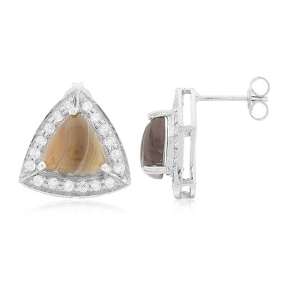 Botswana-Achat-Silberohrringe