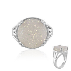 Regenbogen-Glitzer-Achat-Silberring