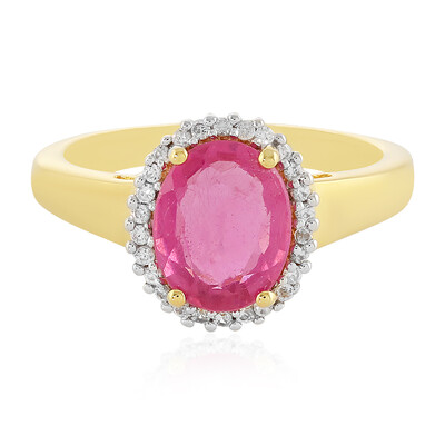 Pinkfarbener Madagaskar-Saphir-Silberring