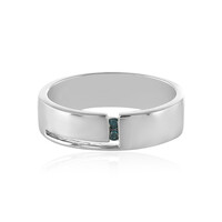 Blauer I3 Diamant-Herren-Silberring