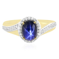 Blauer Stern-Saphir-Silberring