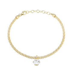 Weißer Topas-Silberarmband
