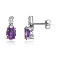 Sambia-Amethyst-Silberohrringe