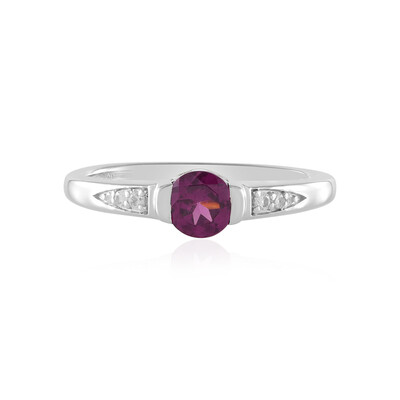Magenta-Granat-Silberring