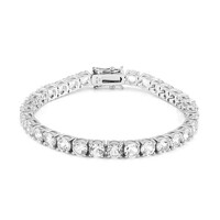 Weißer Topas-Silberarmband