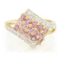 Nicht erhitzter Padparadscha-Saphir-Goldring (AMAYANI)
