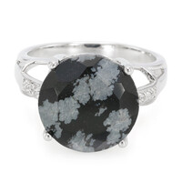 Schneeflocken-Obsidian-Silberring