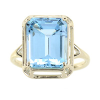Himmelblauer Topas-Goldring