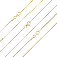 Silber-Kettenset - 8,4 g - 45, 50, 60 cm - vergoldet
