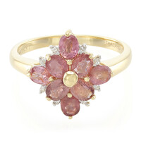 Nicht erhitzter Padparadscha-Saphir-Goldring (AMAYANI)