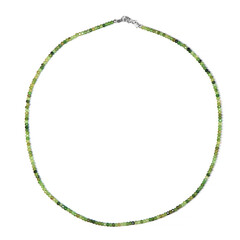 Grüner Turmalin-Silberhalskette