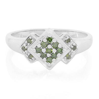 Fancy-Diamant-Silberring