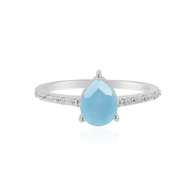 Blauer Onyx-Silberring