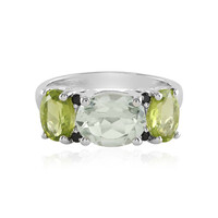 Grüner Amethyst-Silberring