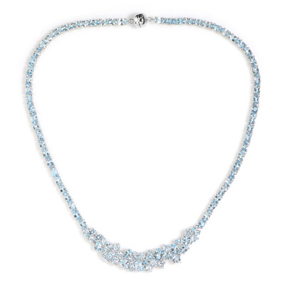 Himmelblauer Topas-Silbercollier