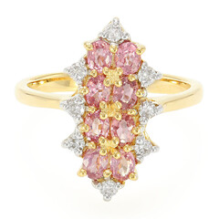 Nicht erhitzter Padparadscha-Saphir-Goldring (AMAYANI)
