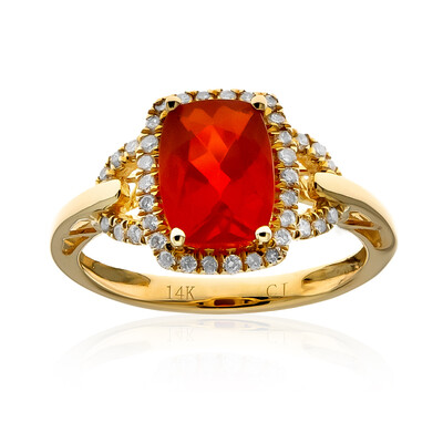 Mexikanischer Feueropal-Goldring (CIRARI)
