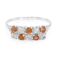 Oranger Saphir-Silberring