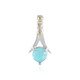 Äthiopischer Blauer Opal-Silberanhänger mit Gold (Granulieren)