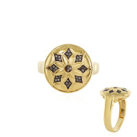 I3 Schokoladen-Diamant-Silberring