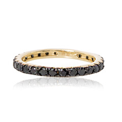Schwarzer Diamant-Goldring