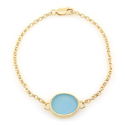 Blauer Chalzedon-Silberarmband