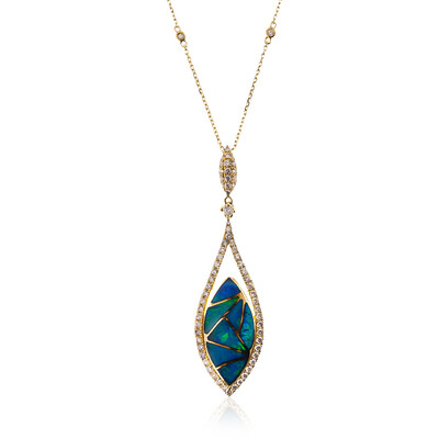 Lightning Ridge-Schwarzer Opal-Goldhalskette (CIRARI)