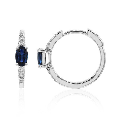 Blauer Ceylon-Saphir-Goldohrringe