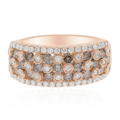 SI2 Schokoladen-Diamant-Goldring