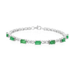 Sambia-Smaragd-Silberarmband