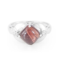 Rotes Tigerauge-Silberring