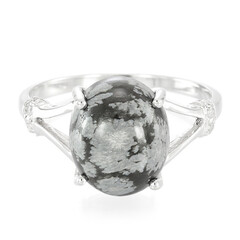 Schneeflocken-Obsidian-Silberring