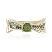 Grüner SI2 Brillant-Goldring (de Melo)