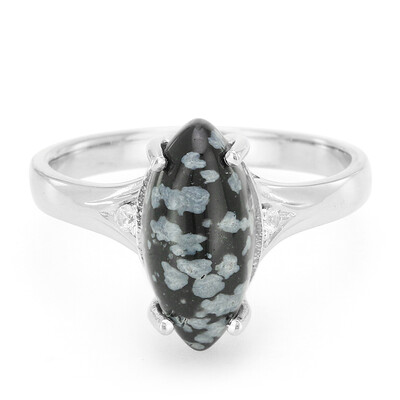 Schneeflocken-Obsidian-Silberring