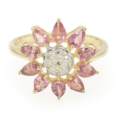 Nicht erhitzter Padparadscha-Saphir-Goldring (AMAYANI)