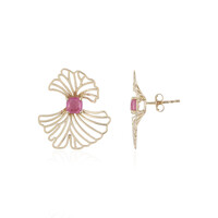Pinkfarbener Madagaskar-Saphir-Goldohrringe (Ornaments by de Melo)