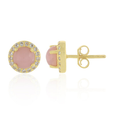 Pinkfarbener Opal-Silberohrringe